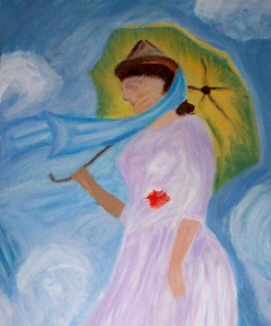 "Lady with parasol" Acrylic on canvas 