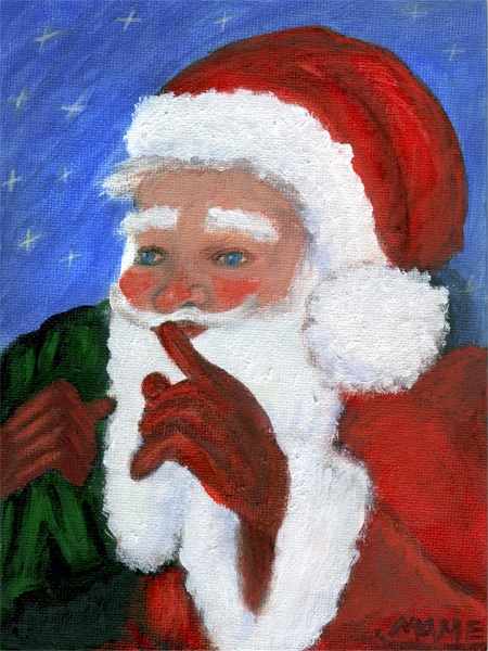 A Christmas Card Acrylic painting I did for the cards I was sending.